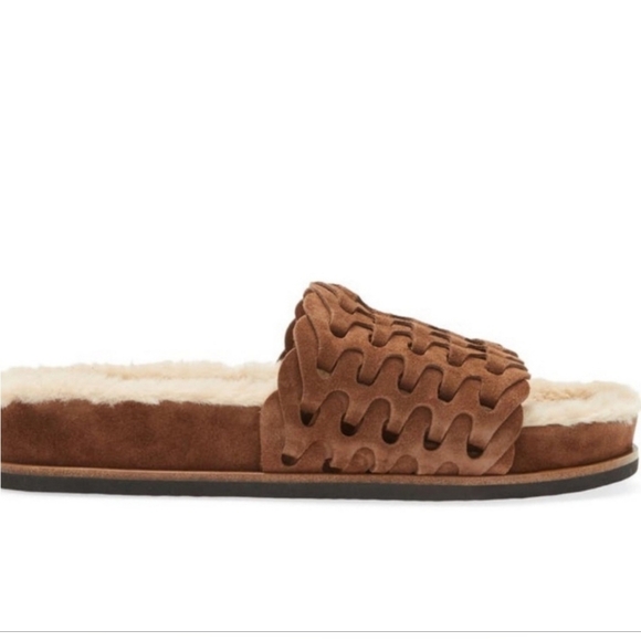 rag & bone Bailey Suede Sherpa-Lined Slides - Picture 12 of 14